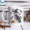 PumpkinBatWitchCostumeGreyhoundDogHalloweenmug