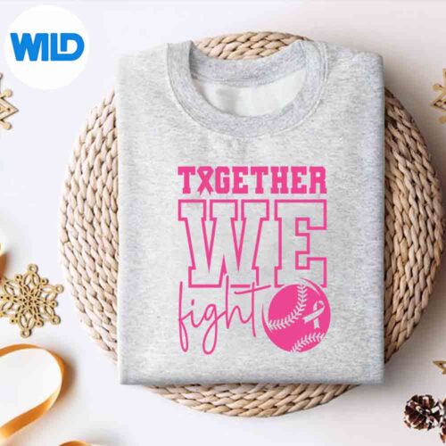 Alternative view of Together We Fight Softball Breast Cancer Awareness SVG PNG