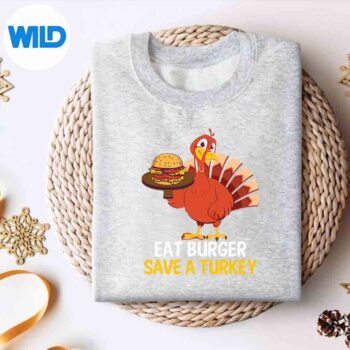 TurkeyEatBurgerThanksgivingVintagesweater