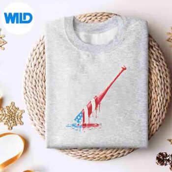 BaseballPlayerDripUsaFlagBaseballSoftballBatDripsweater