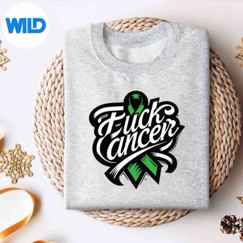 Alternative view of Bold Fuck Liver Cancer Ribbon Statement Silhouette SVG PNG