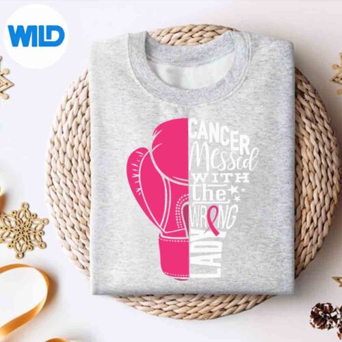 Alternative view of Breast Cancer Awareness Boxing Glove SVG PNG