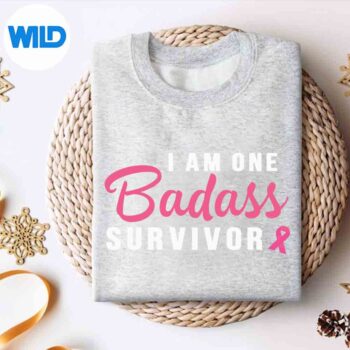 BreastCancerIAmOneBadassSurvivorPinkRibbonsweater