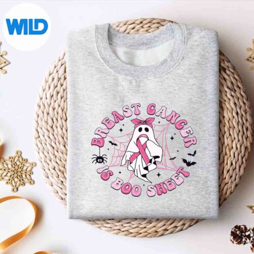 Alternative view of Breast Cancer Is Boo Sheet Halloween Breast Cancer Awareness Funny Great Silhouette SVG PNG Cut File