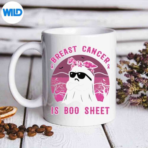 Breast Cancer Is Boo Sheet Halloween Breast Cancer Awareness Silly Cute SVG PNG