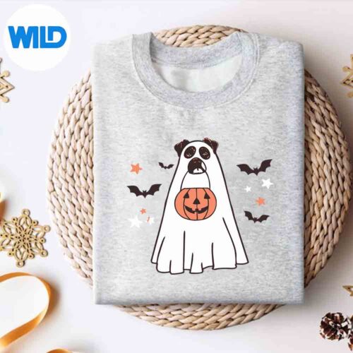 Alternative view of Brindle Boxer Boo Ghost Dog Lover Halloween Costume Cut File
