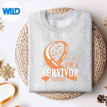 CancerSurvivorPeachRibbonEndometrialCancerAwarenesssweater