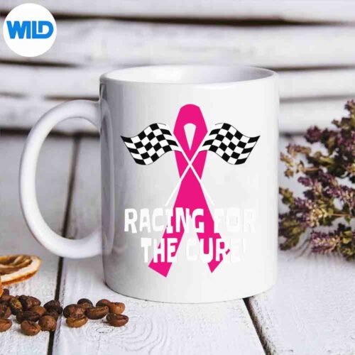 Car Races Racing For A Cure Pink Ribbon Breast Cancer Design for Cricut