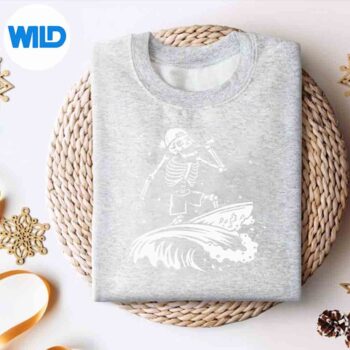 CoolSurfingSkeletonSurferSwimmerBeachWavesWakeboardsweater