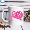 CutePinkHeartRibbonPickleballBreastCancerAwarenessmug