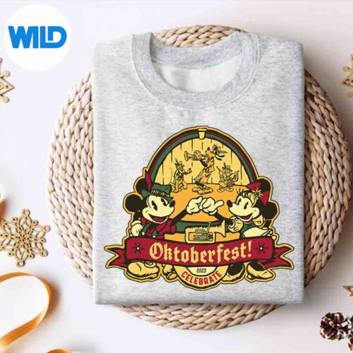 Alternative view of Disney Mickey And Minnie Mouse Celebrate Oktoberfest Silhouette SVG PNG Cut File