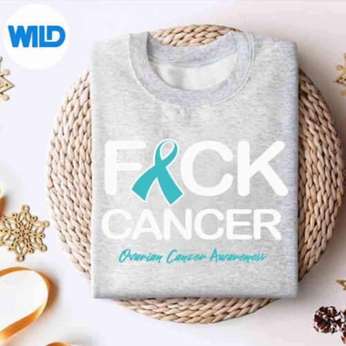 Alternative view of Fck Cancer Fuck Cancer Ovarian Cancer Awareness Products SVG Cut File