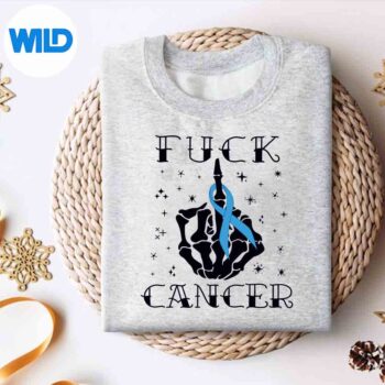 FuckCancerTattoosSurvivorBlueRibbonColonCancersweater