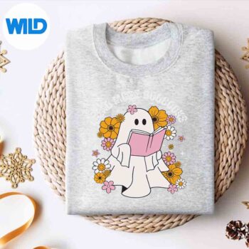 GhostReadMoreBooooksFloralBookwormBookNerdsweater