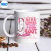 GiveCancerTheBootCowgirlBreastCancerPinkRibbonRelaxHappymug