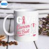 GiveCancerTheBootCowgirlBreastCancerPinkRibbonWonderfulSillymug