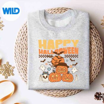 HappyHalloweenPumpkinWitchCatGhostBooBatsweater