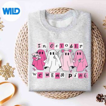 InOctoberWeWearPinkGhostHalloweenBreastCancersweater