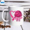 PinkOutBreastCancerPinkRibbonHeartBasketballBallmug