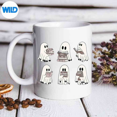 Retro Read More Books Cute Ghost Boo Halloween Spooky SVG Cut File