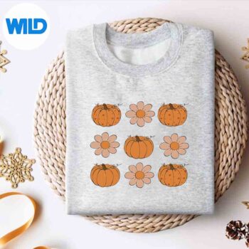 RetroVintageFloralPumpkinCostumeRetroHalloweensweater