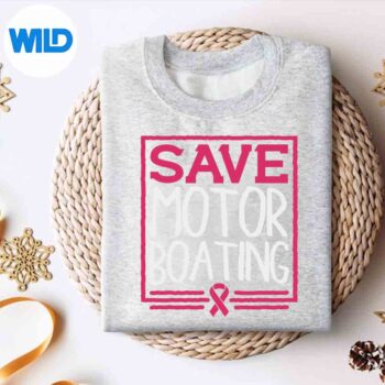 SaveMotorBoatingBreastCancerPinkRibbonsweater