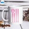 StrikeOutBreastCancerBaseballLoverPinkAmericanFlagmug