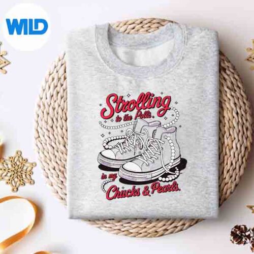 Strolling To The Polls In My Chucks Pearls Kamala 2024 Digital Download 5 StrollingToThePollsInMyChucksPearlsKamala2024sweater