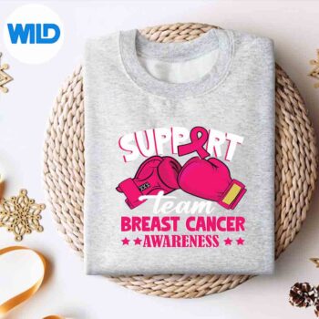 SupportTeamBoxingGlovesPinkRibbonBreastCancersweater
