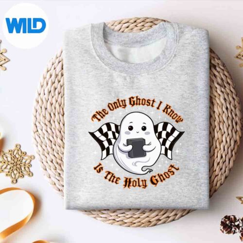 Alternative view of The Only Ghost I Know Is The Holy Ghost Boo Bible Silly Amused SVG PNG Digital Download