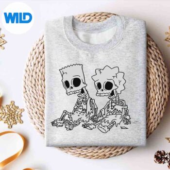 TheSimpsonsBartAndLisaSkeletonsTreehouseOfHorrorsweater
