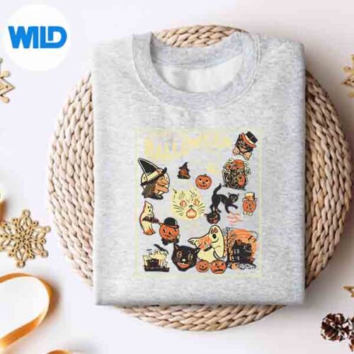 Vintage Halloween Long Live Halloween Vintage Black Cat Vector Design 5 VintageHalloweenLongLiveHalloweenVintageBlackCatsweater