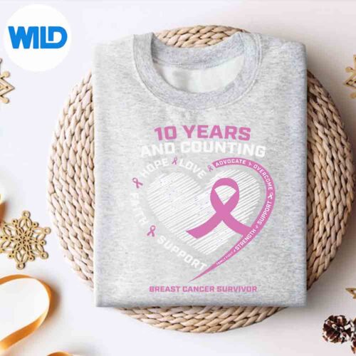 Alternative view of Year Breast Cancer Survivor For Cancer Free PNG SVG for Cricut