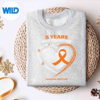 YearsCancerSurvivorOrangeLeukemiaAwarenessRibbonsweater