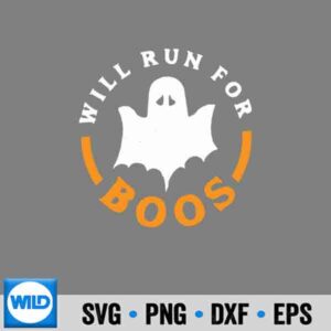 Runner Halloween Boos SVG, Will Run For Boos Halloween Runner SVG - WildSvg
