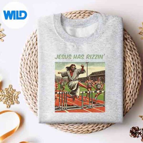 Christ rizzin meme SVG, Jesus Christ Has Rizzin Track And Field Hurdler ...