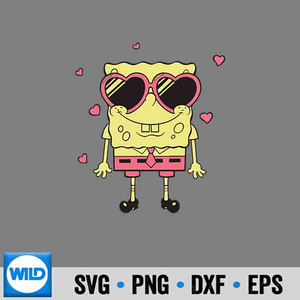 Spongebob Valentines Glasses SVG, Spongebob Squarepants Valentines Day ...