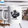 RaccoonWithCowHatBootsRidingRoosterVintageSmallGreymug