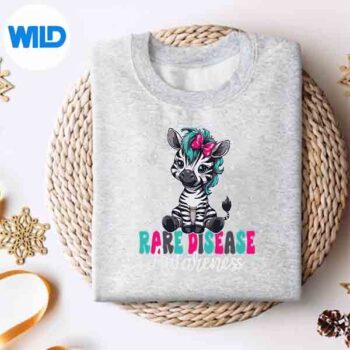 RareDiseaseAwarenessGirlsCuteZebraRibbonsweater
