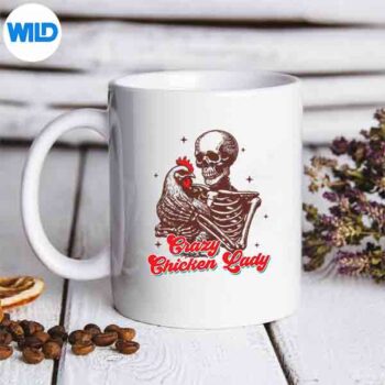 ChickenMomChickenLoverFarmerSkeletonCrazyChickenLadymug