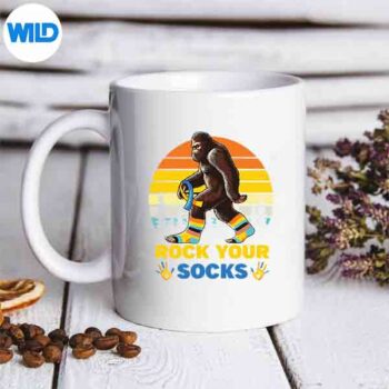 RockYourSockWorldDownSyndromeRetroBigfootmug