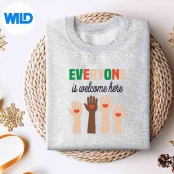 The Everyone Is Welcome Here In Idaho Teacher Student White Digital Design 5 TheEveryoneIsWelcomeHereInIdahoTeacherStudentWhitesweater