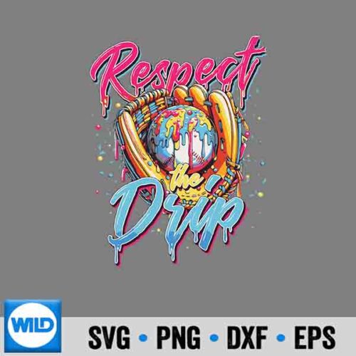Home Plate Drip SVG, Baseball Drip Ice Cream Drip Youth Respect The Drip Funny SVG