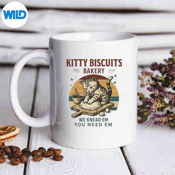 Targa in metallo vintage con gatto nero e scritta Kitty Biscuits We