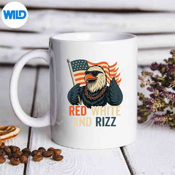 red white rizz SVG, Red White And Rizz Cool Bald Eagle Patriotic Usa ...