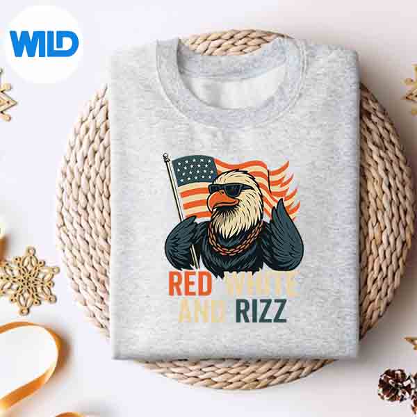 red white rizz SVG, Red White And Rizz Cool Bald Eagle Patriotic Usa ...