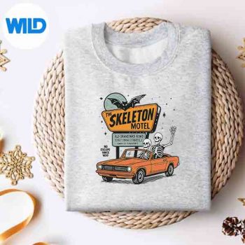 SkeletonMotelRoadDrivingHalloweenTripSpookySeasonCutesweater