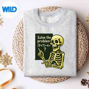 67HalloweenMathSixSevenMemeBrainrotSkeletonsweater