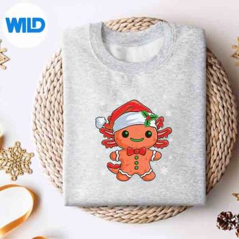 AxolotlGingerbreadSantaHatMerryChristmasPajamassweater