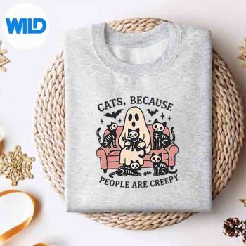 CatsBecausePeopleAreCreepyGhostHalloweenCatMomsweater